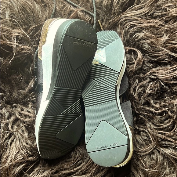 Black and Gold Women's Sneakers by Michael Kors - Picture 2 of 4